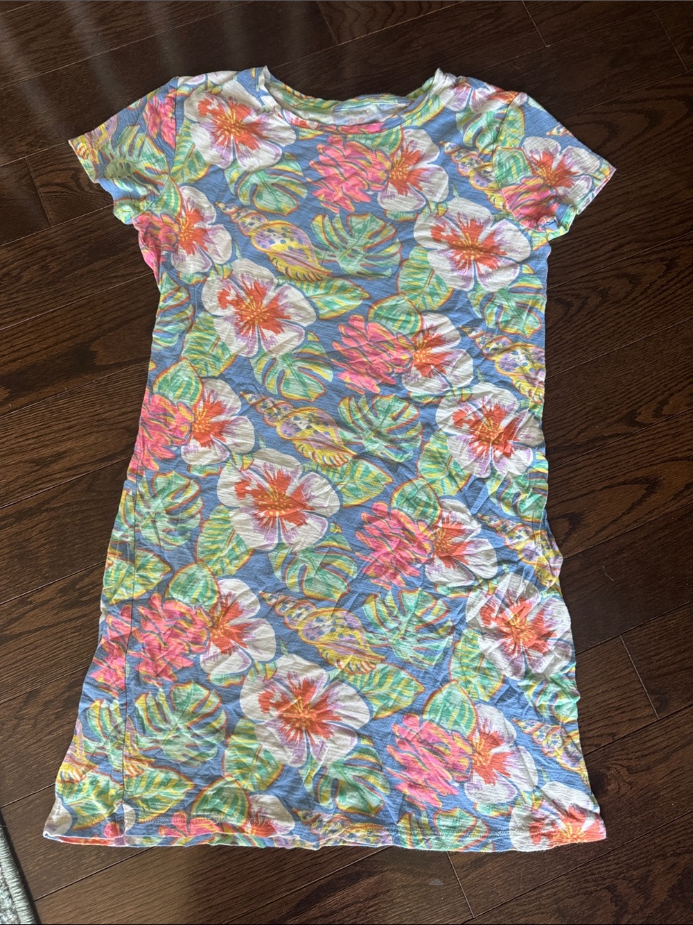 Floral Tropical Short Sleeve Dress - Vineyard Vines Girls Large